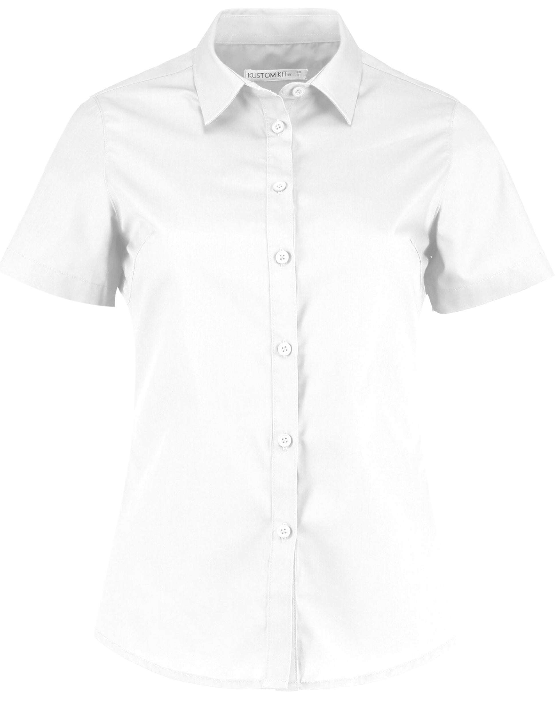 Tailored Fit Short Sleeve Poplin Shirt - White
