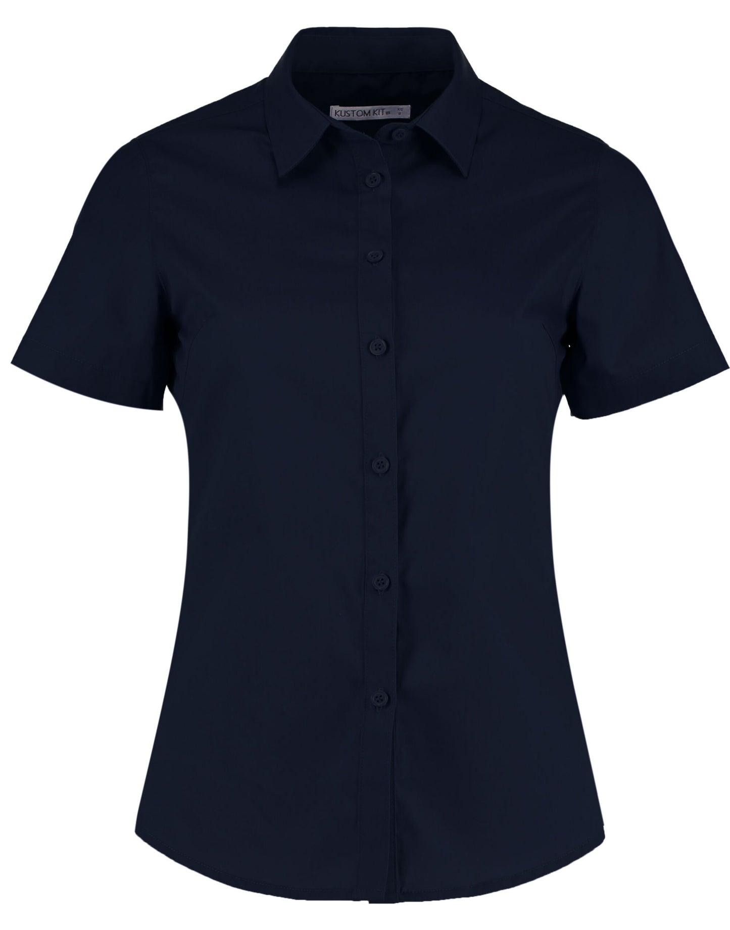 Tailored Fit Short Sleeve Poplin Shirt - Dark Navy
