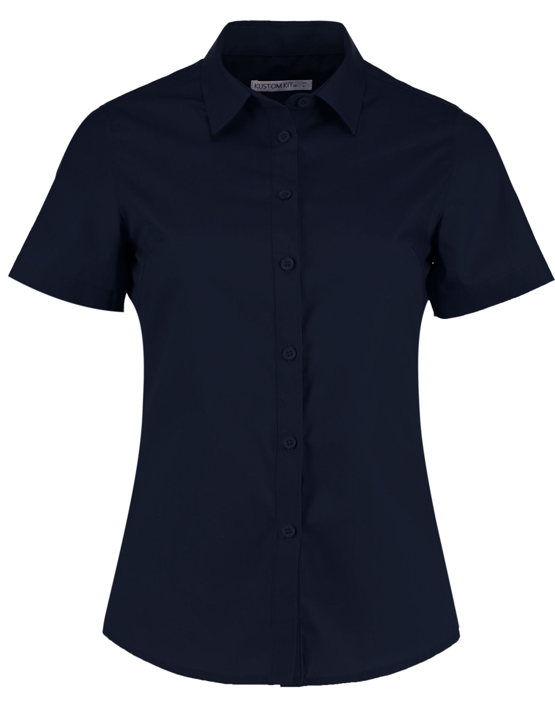 Tailored Fit Short Sleeve Poplin Shirt - Dark Navy