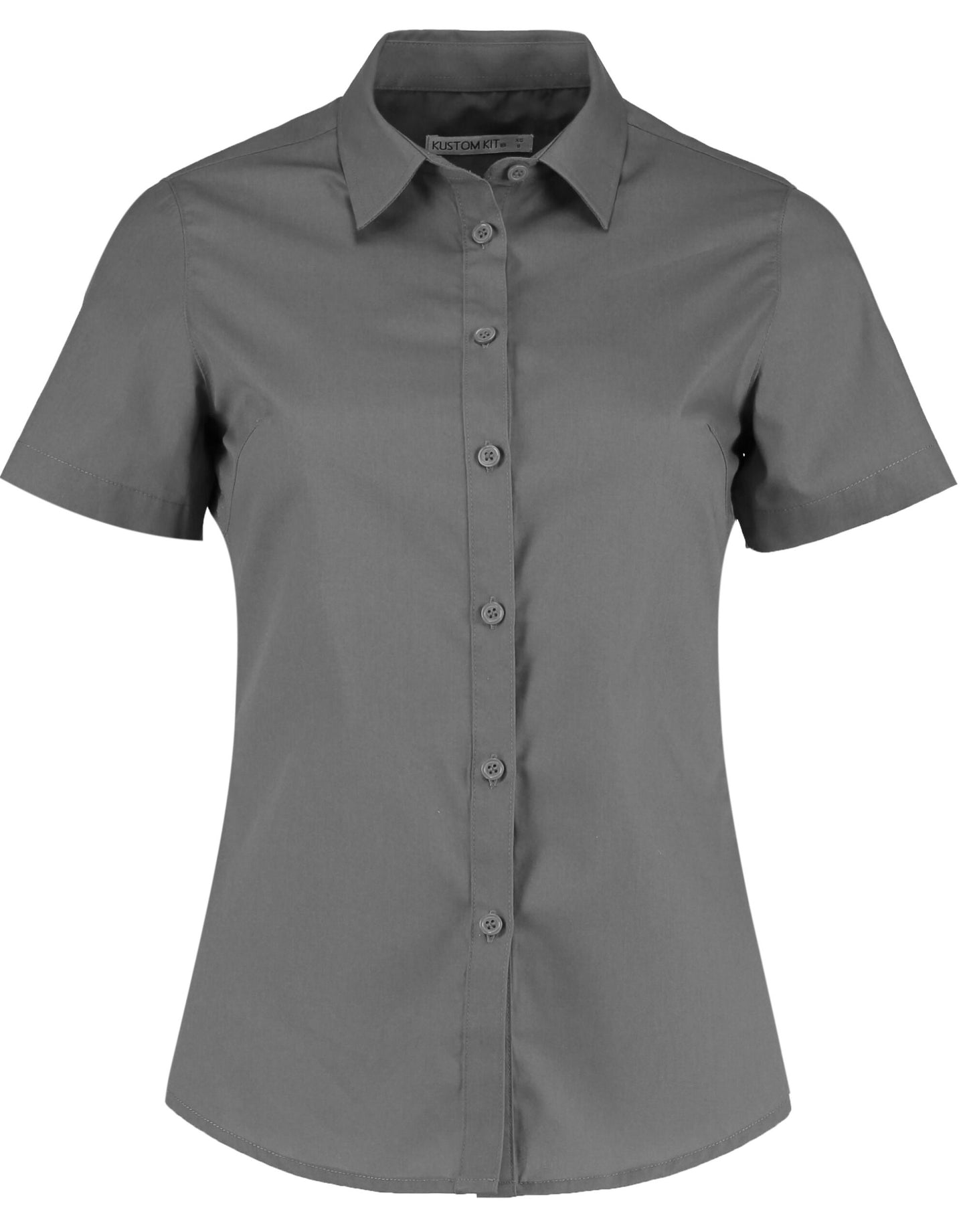 Tailored Fit Short Sleeve Poplin Shirt - Graphite