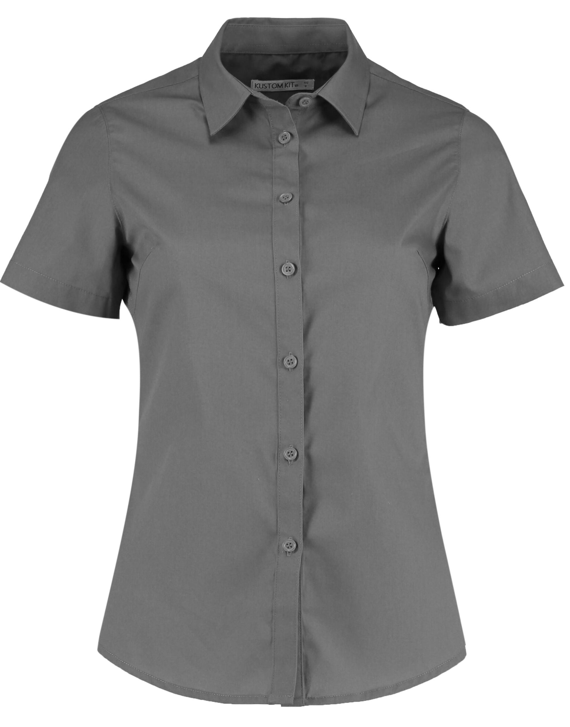 Tailored Fit Short Sleeve Poplin Shirt - Graphite
