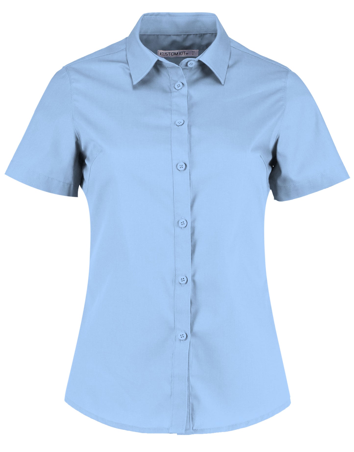 Tailored Fit Short Sleeve Poplin Shirt - Light Blue
