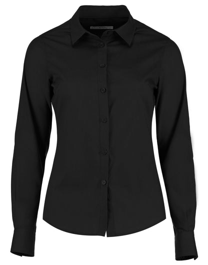 Tailored Long Sleeve Poplin Shirt - Black