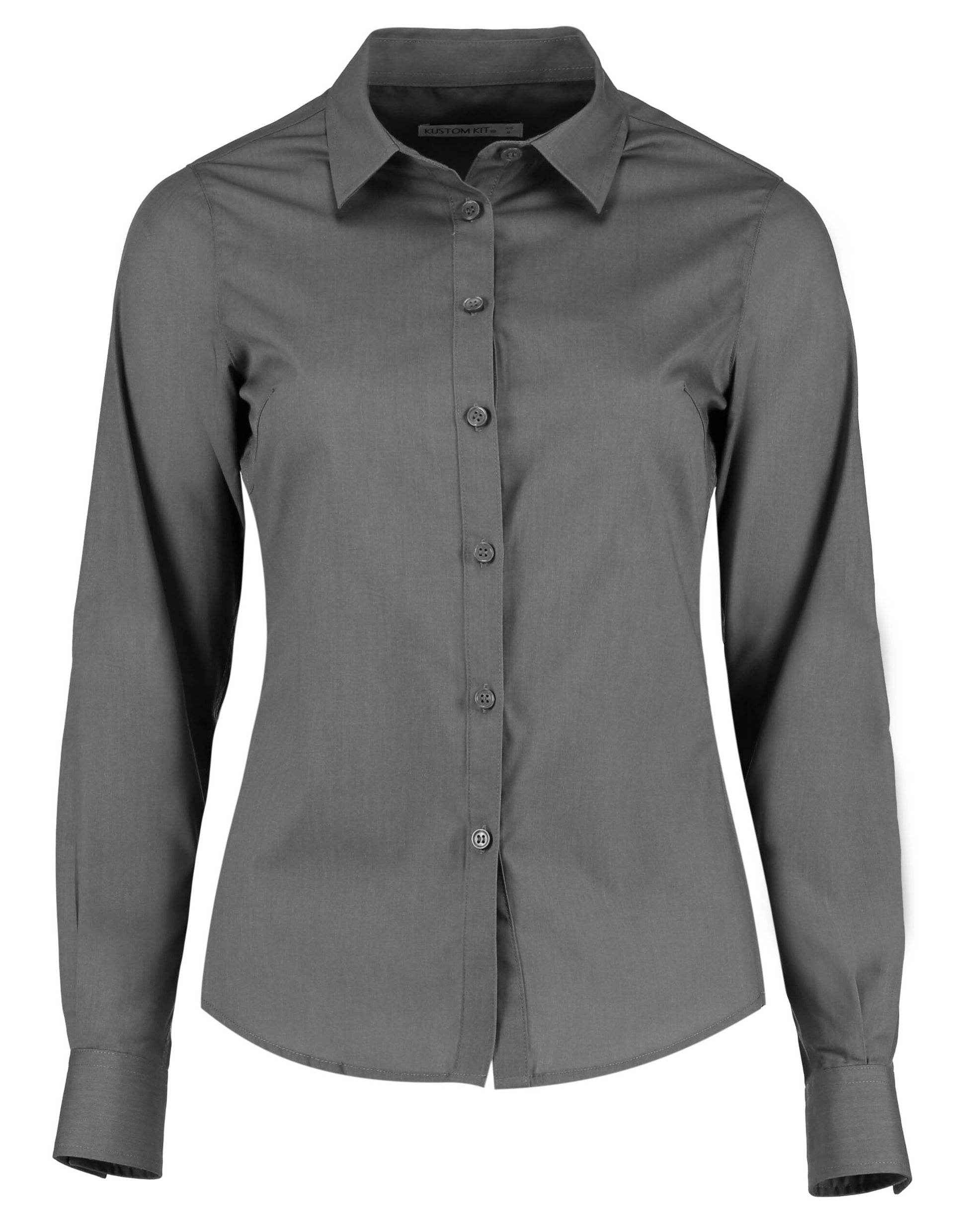 Tailored Long Sleeve Poplin Shirt - Graphite