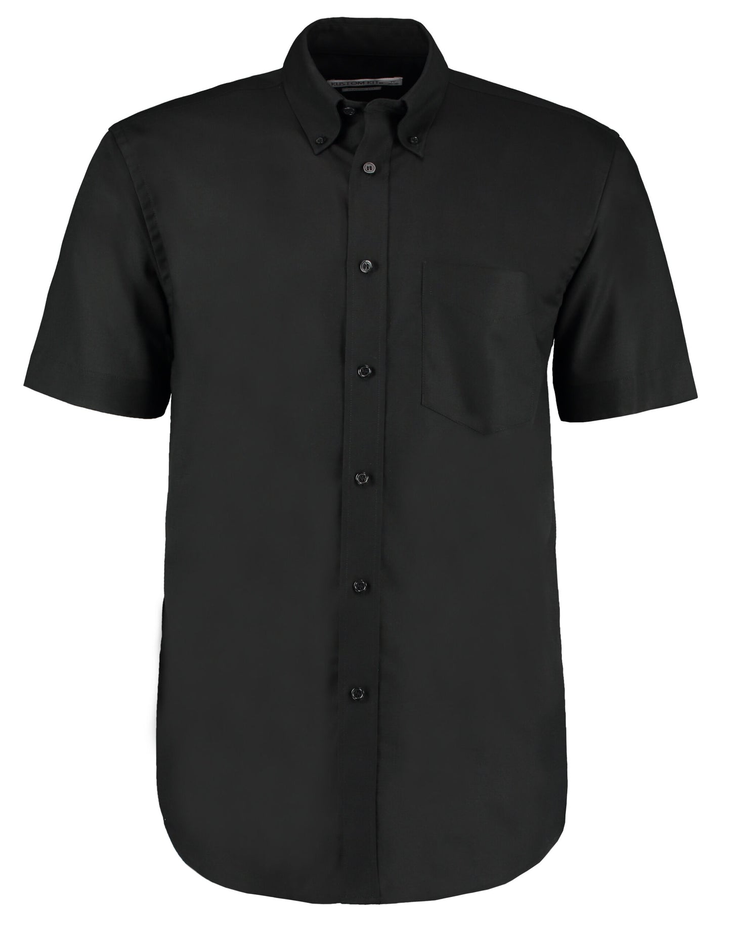 Classic Fit Short Sleeve Workwear Oxford Shirt - Black