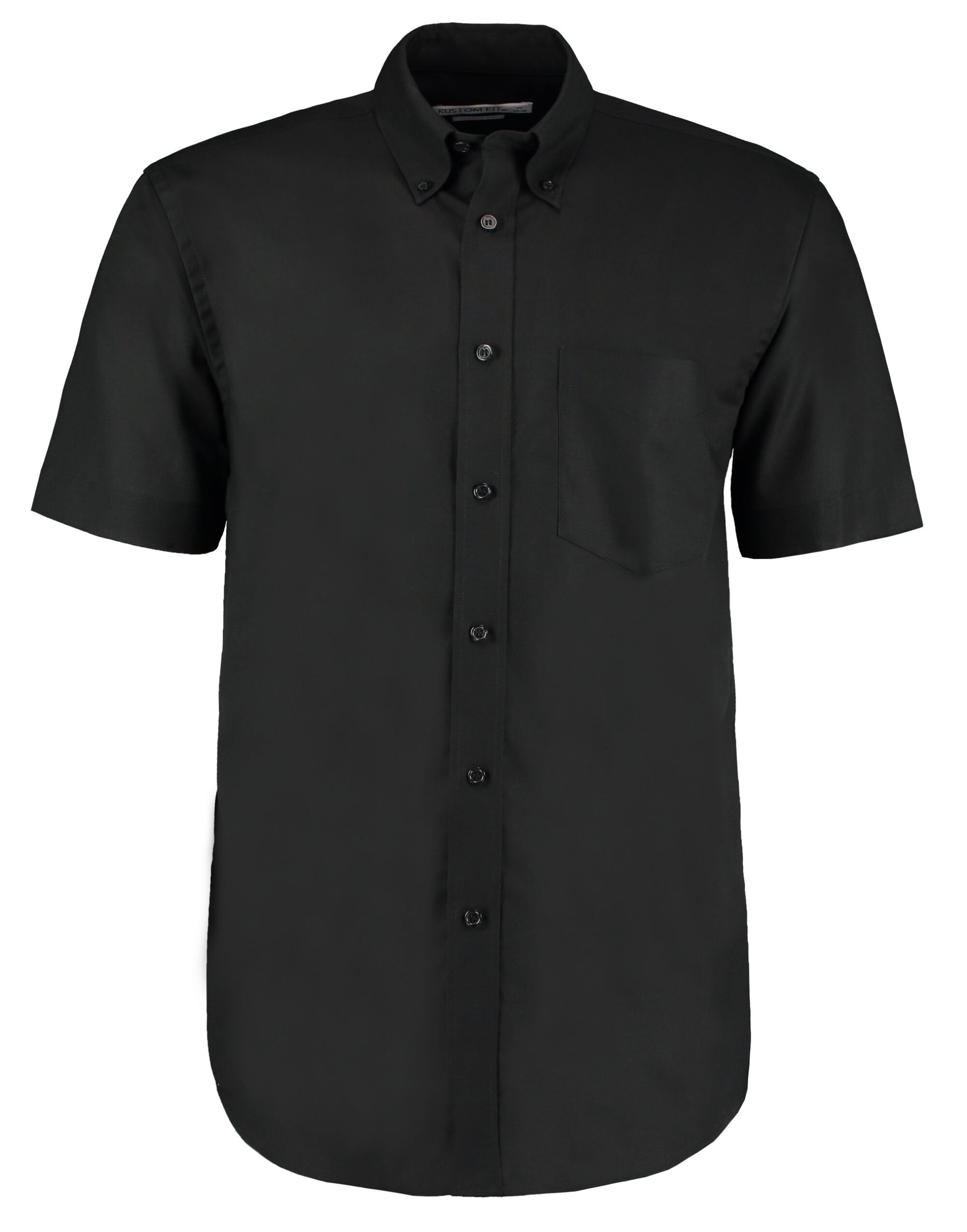Classic Fit Short Sleeve Workwear Oxford Shirt - Black
