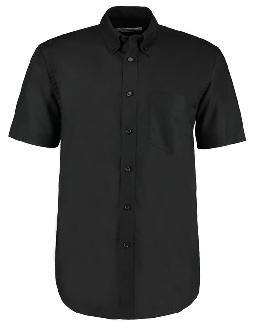 Classic Fit Short Sleeve Workwear Oxford Shirt - Black