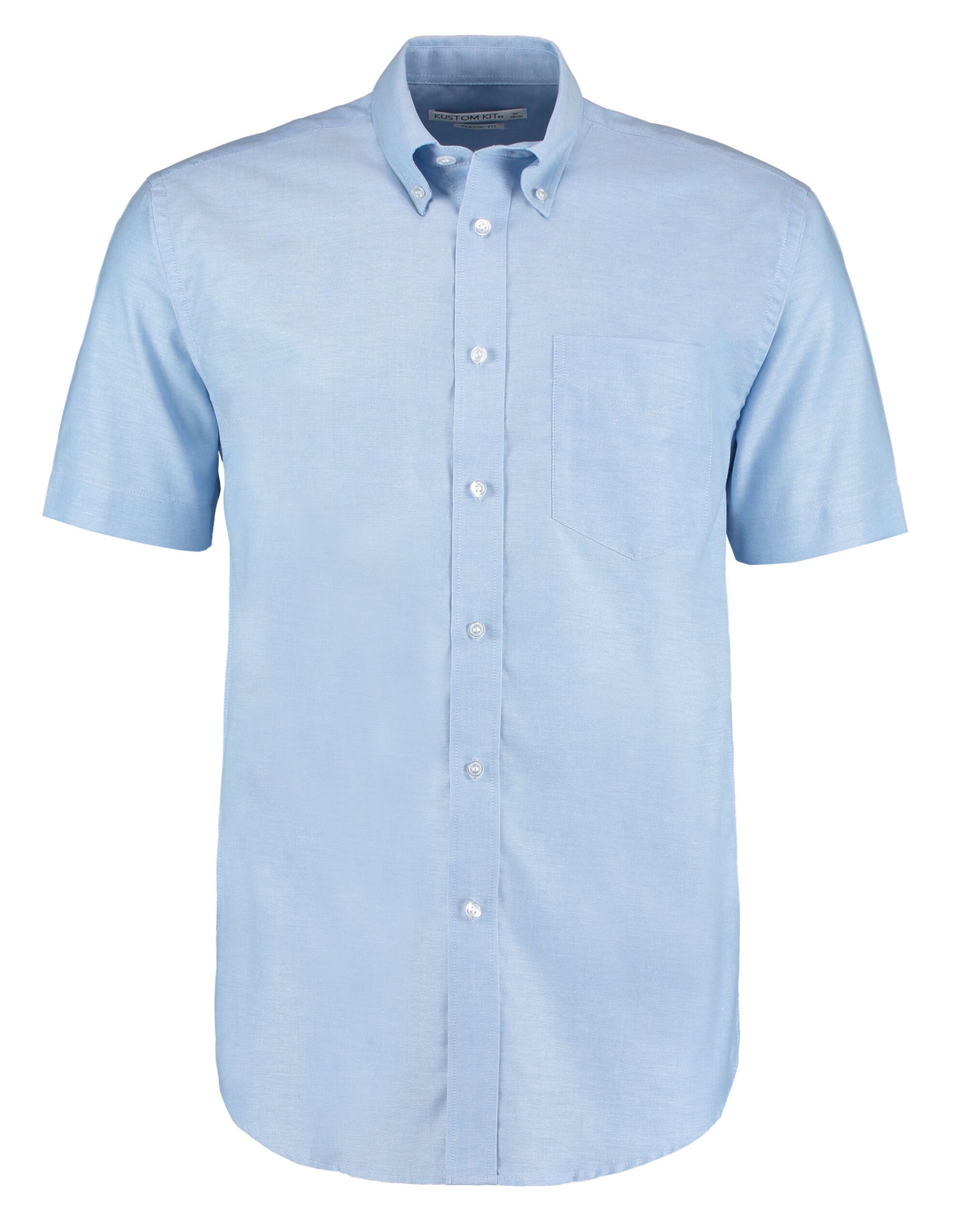 Classic Fit Short Sleeve Workwear Oxford Shirt - Light Blue
