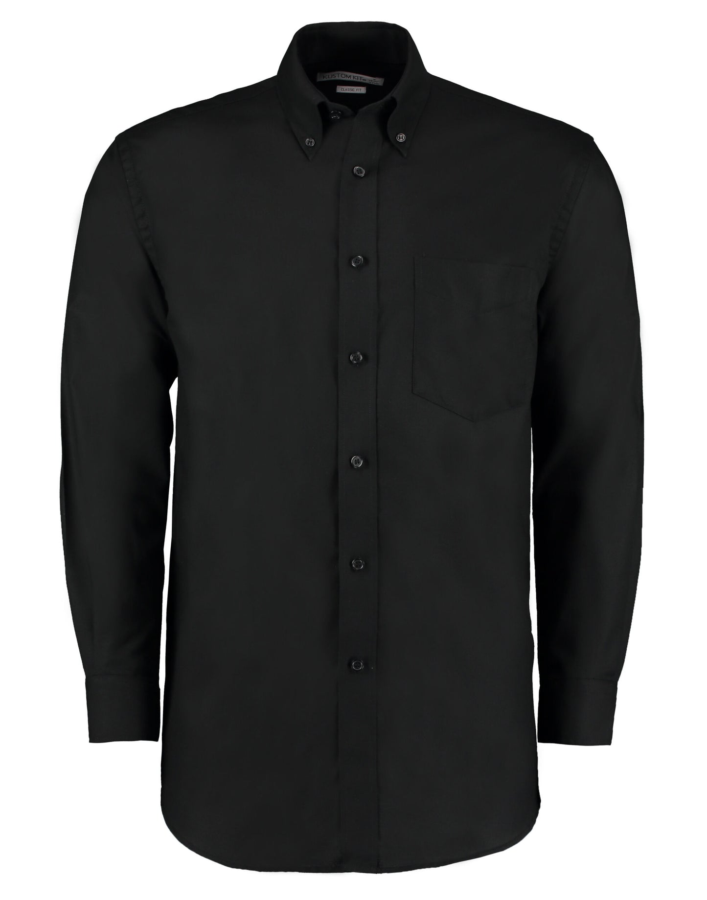 Classic Fit Long Sleeve Workwear Oxford Shirt - Black