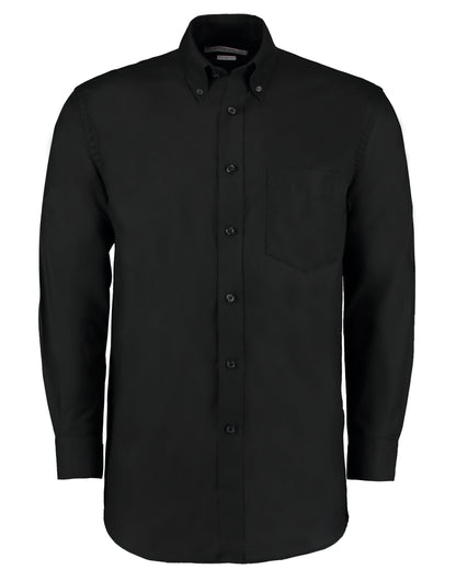 Classic Fit Long Sleeve Workwear Oxford Shirt - Black