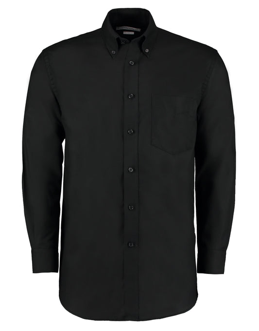 Classic Fit Long Sleeve Workwear Oxford Shirt - Black