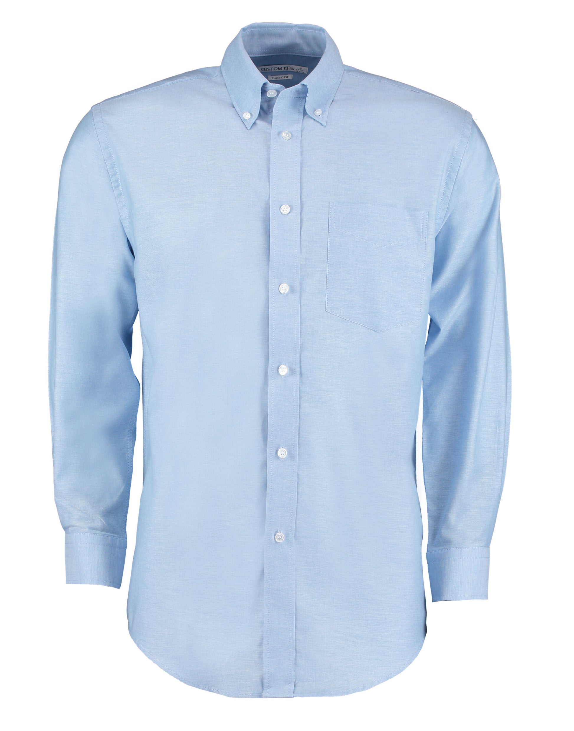 Classic Fit Long Sleeve Workwear Oxford Shirt - Light Blue