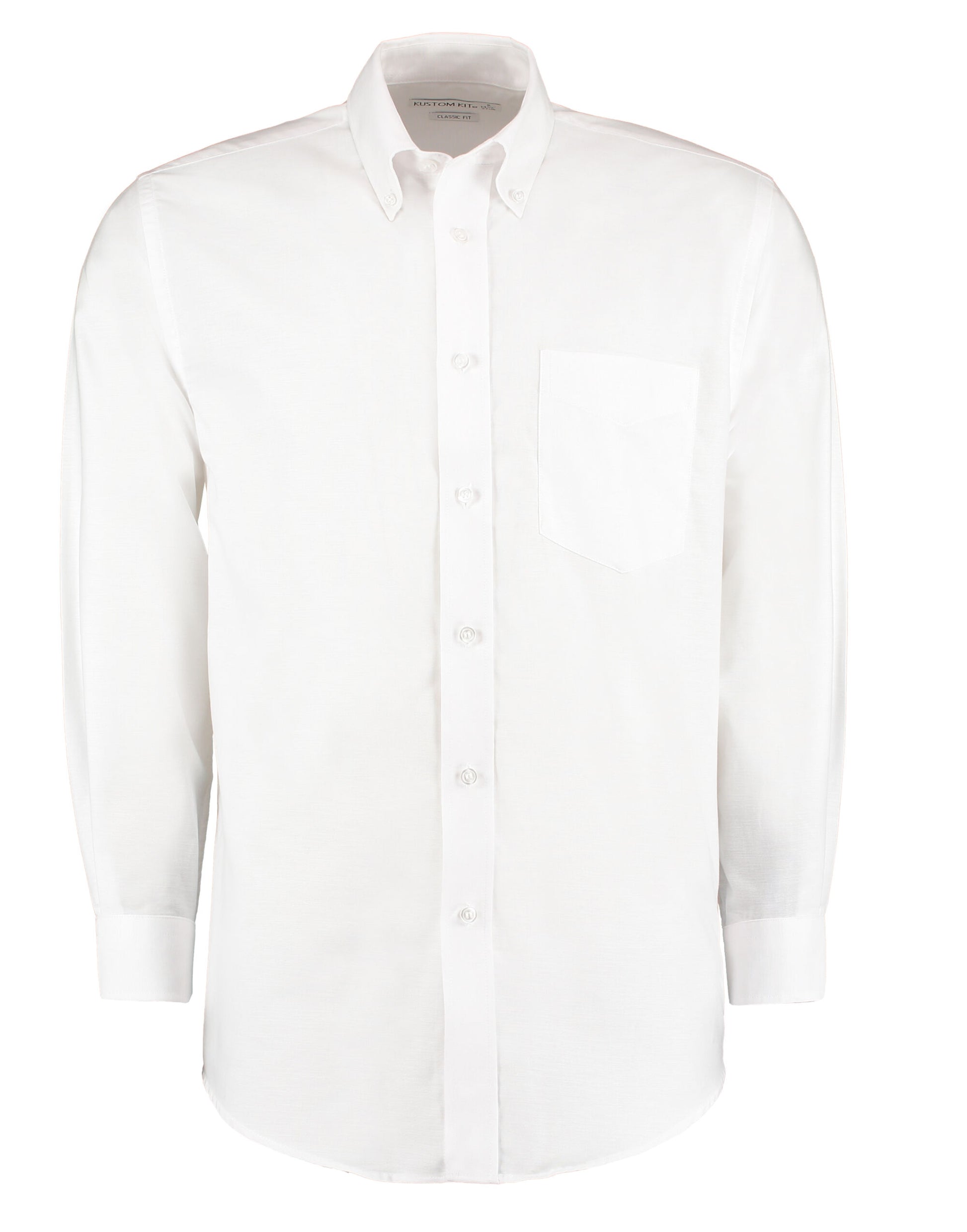 Classic Fit Long Sleeve Workwear Oxford Shirt - White