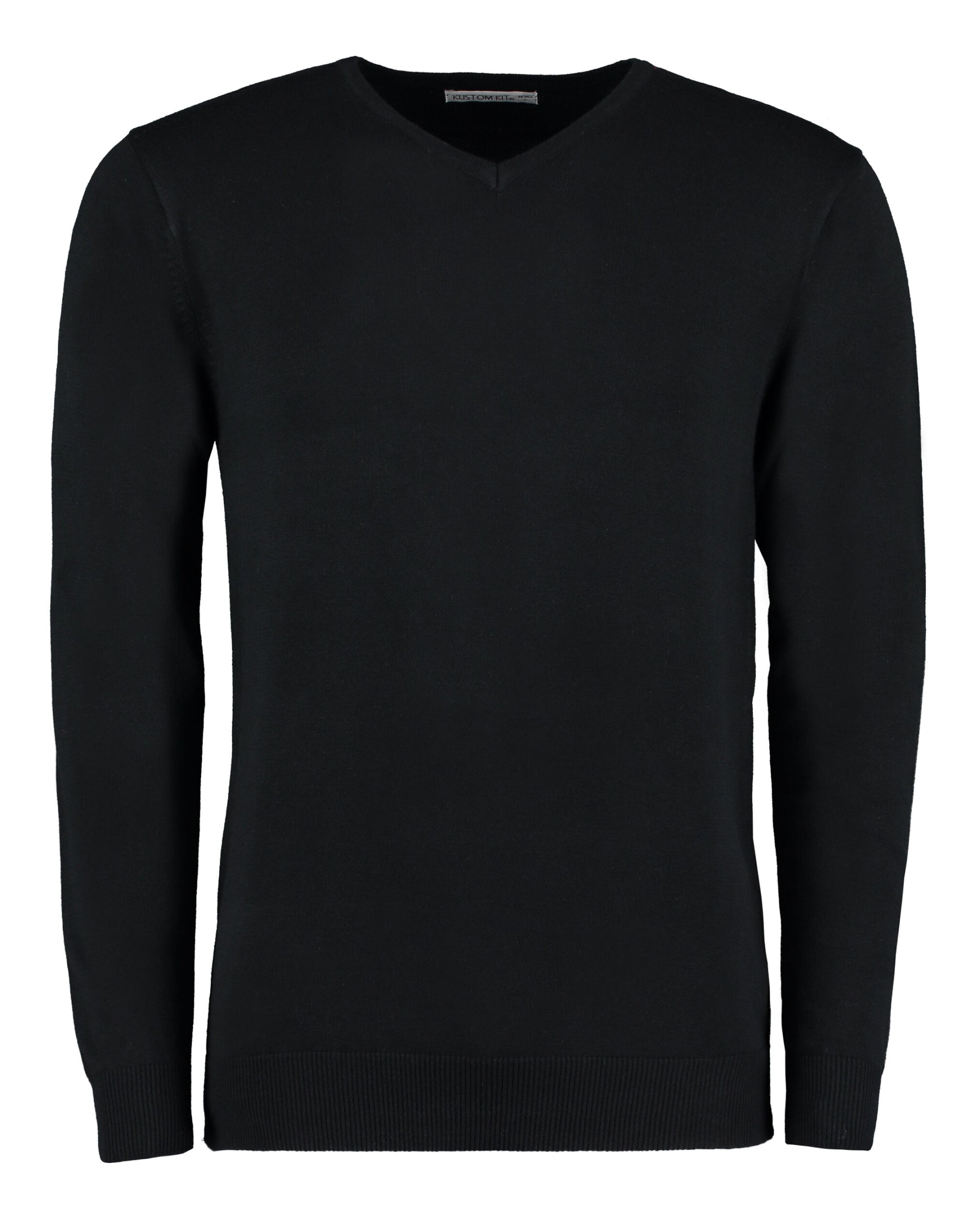 Regular Fit Arundel Long Sleeve V-Neck Sweater - Black
