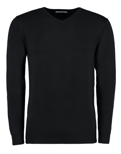 Regular Fit Arundel Long Sleeve V-Neck Sweater - Black