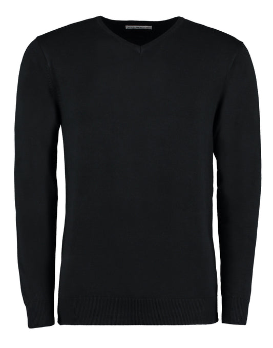 Regular Fit Arundel Long Sleeve V-Neck Sweater - Black
