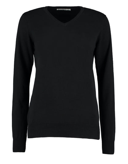 Regular Fit Arundel Long Sleeve V-Neck Sweater - Black