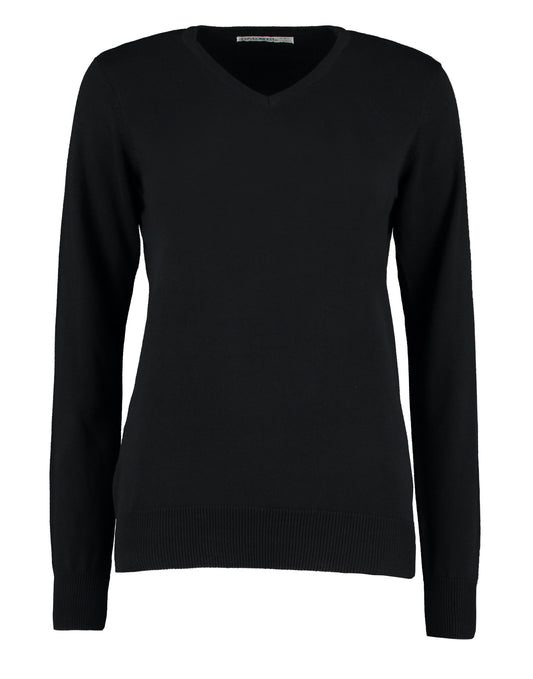 Regular Fit Arundel Long Sleeve V-Neck Sweater - Black