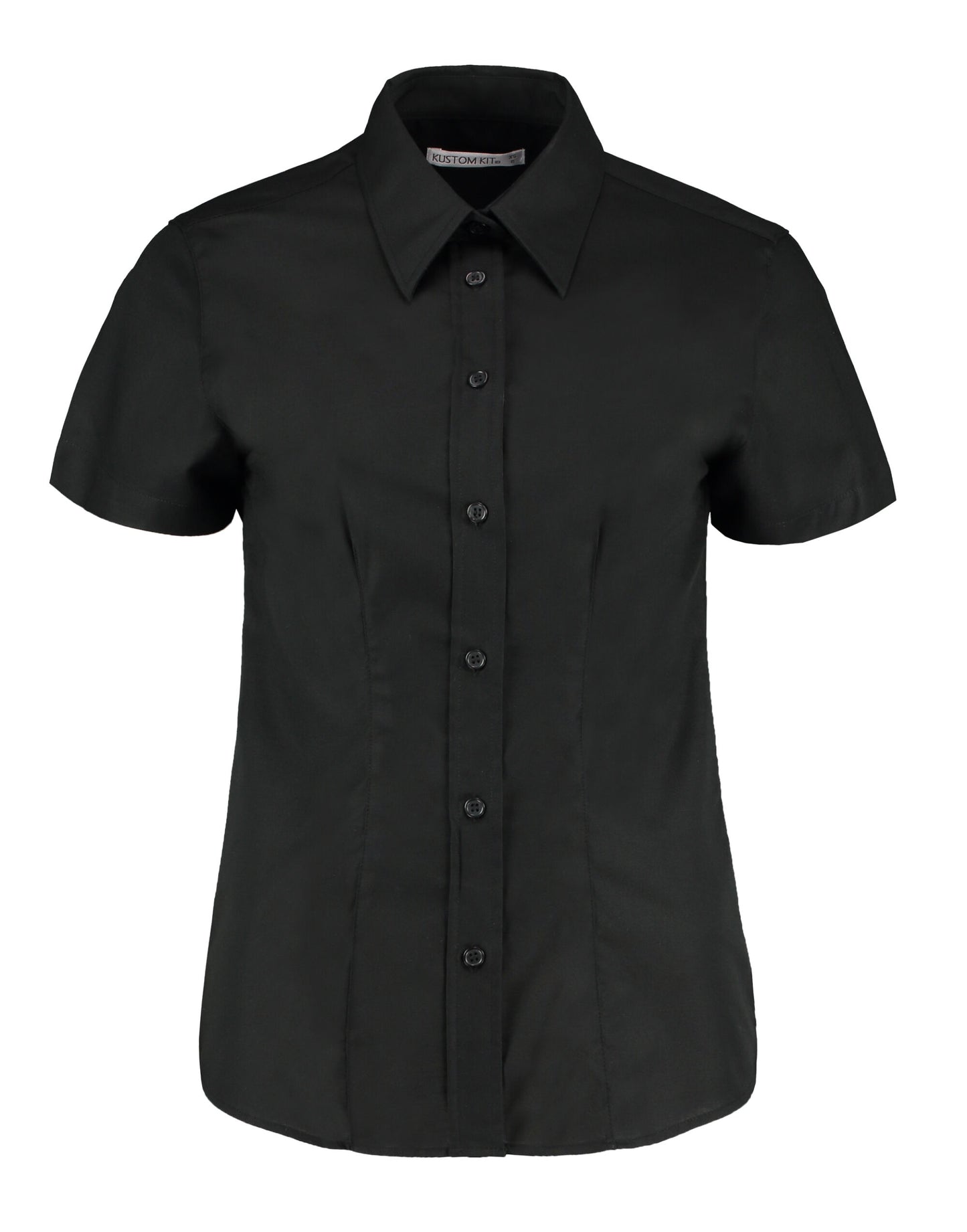 Tailored Fit Short Sleeve Workwear Oxford Shirt - Black