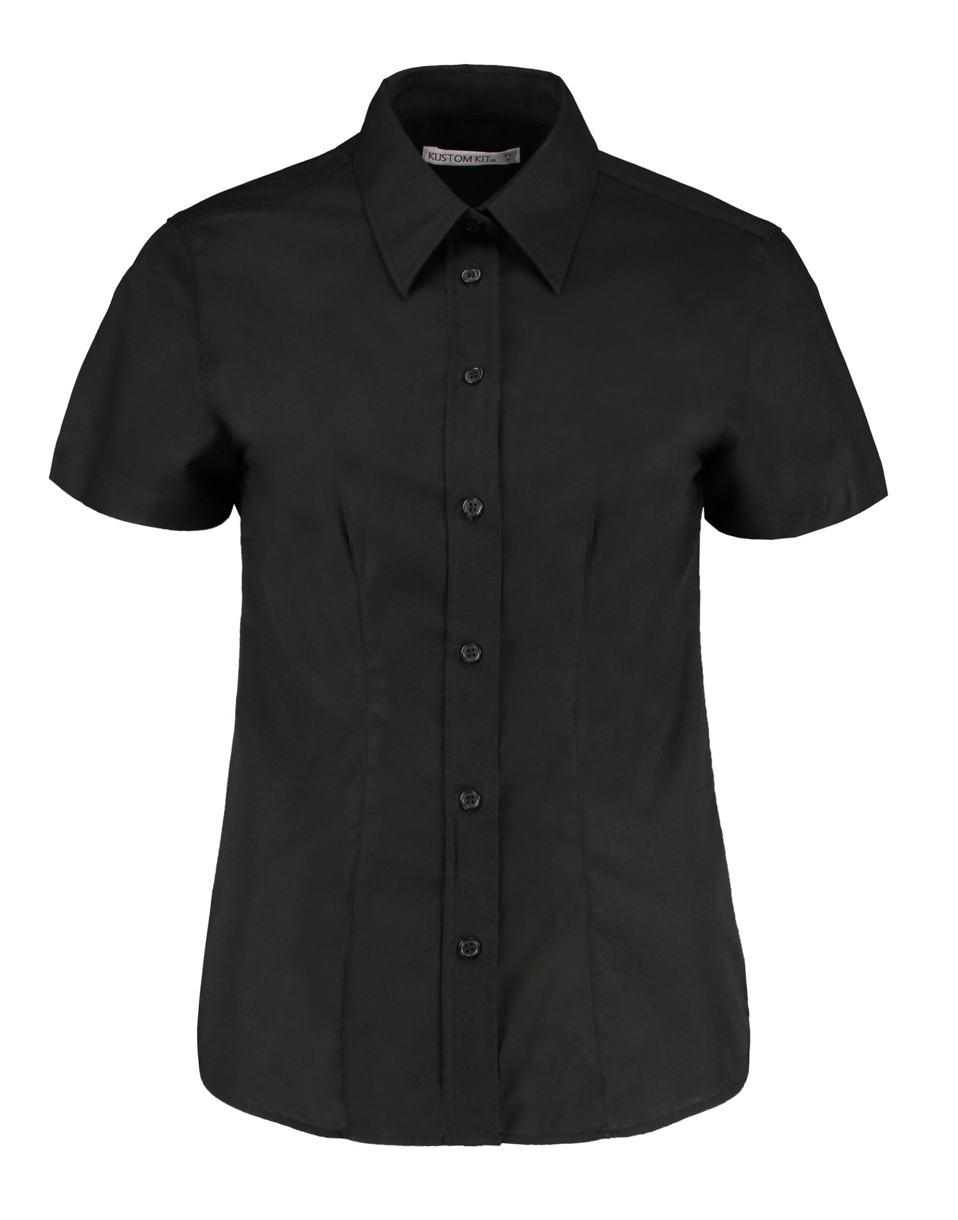 Tailored Fit Short Sleeve Workwear Oxford Shirt - Black