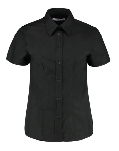 Tailored Fit Short Sleeve Workwear Oxford Shirt - Black