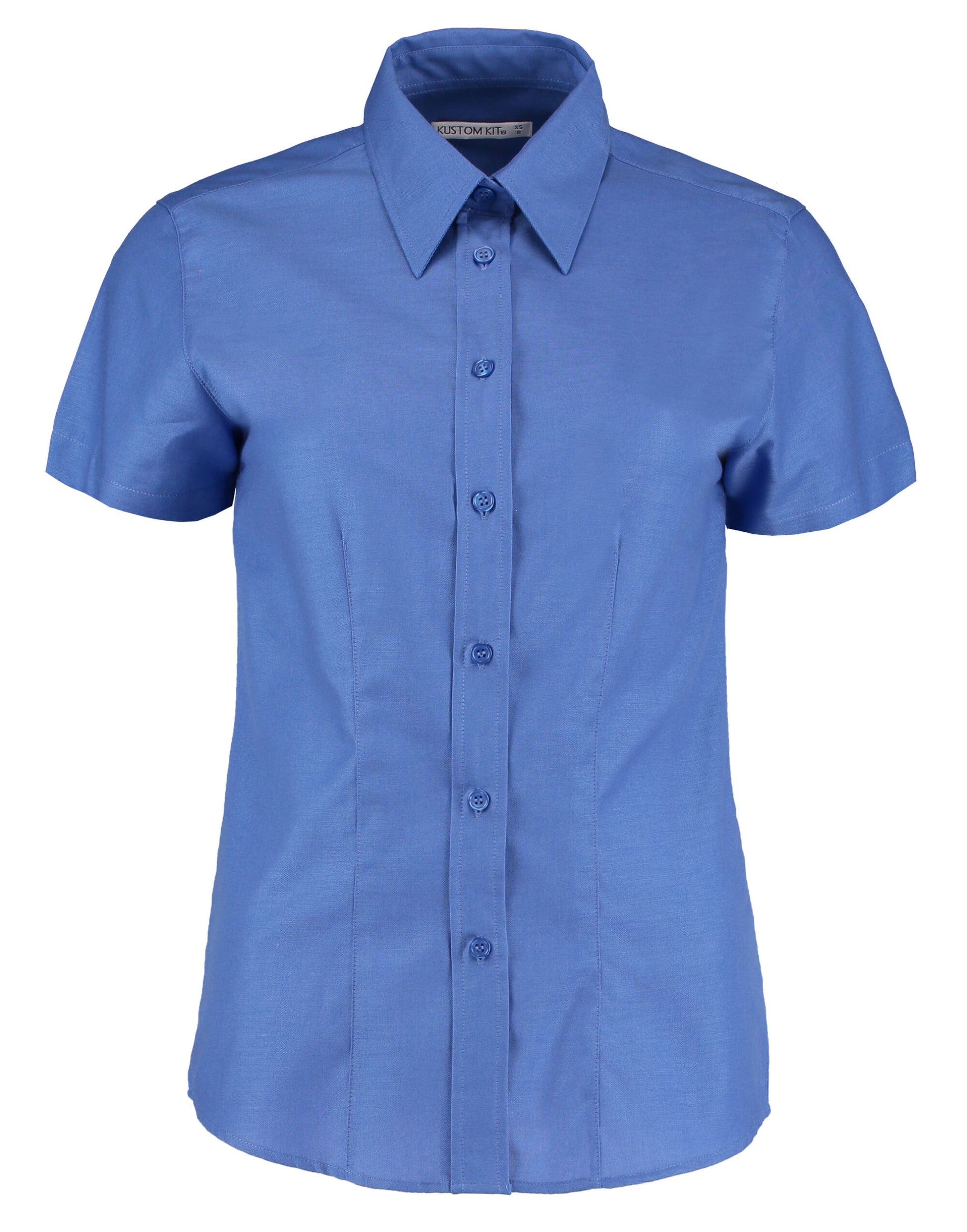 Tailored Fit Short Sleeve Workwear Oxford Shirt - Italian Blue