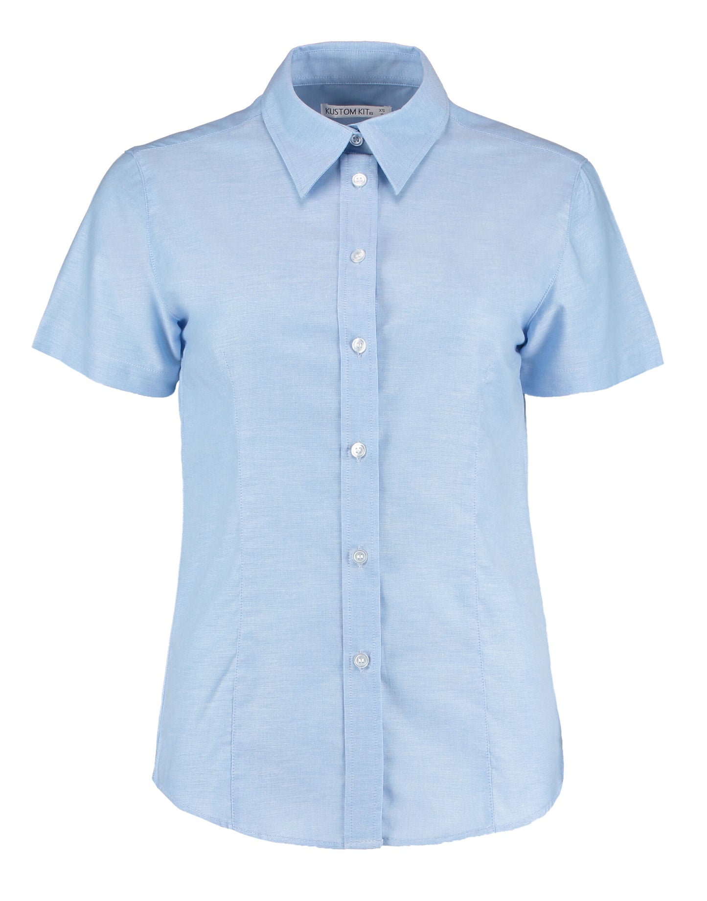 Tailored Fit Short Sleeve Workwear Oxford Shirt - Light Blue