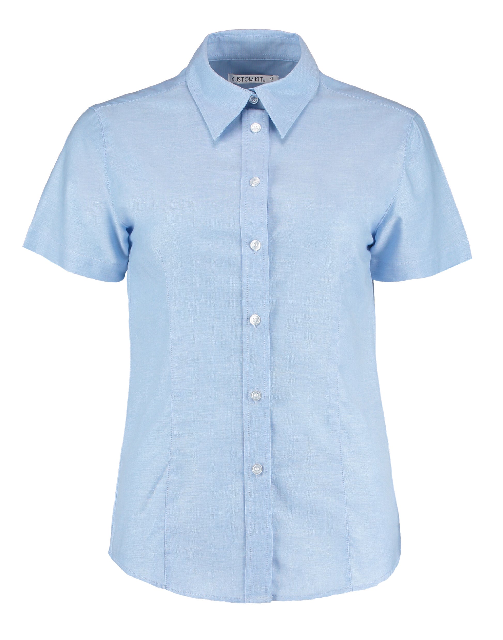 Tailored Fit Short Sleeve Workwear Oxford Shirt - Light Blue
