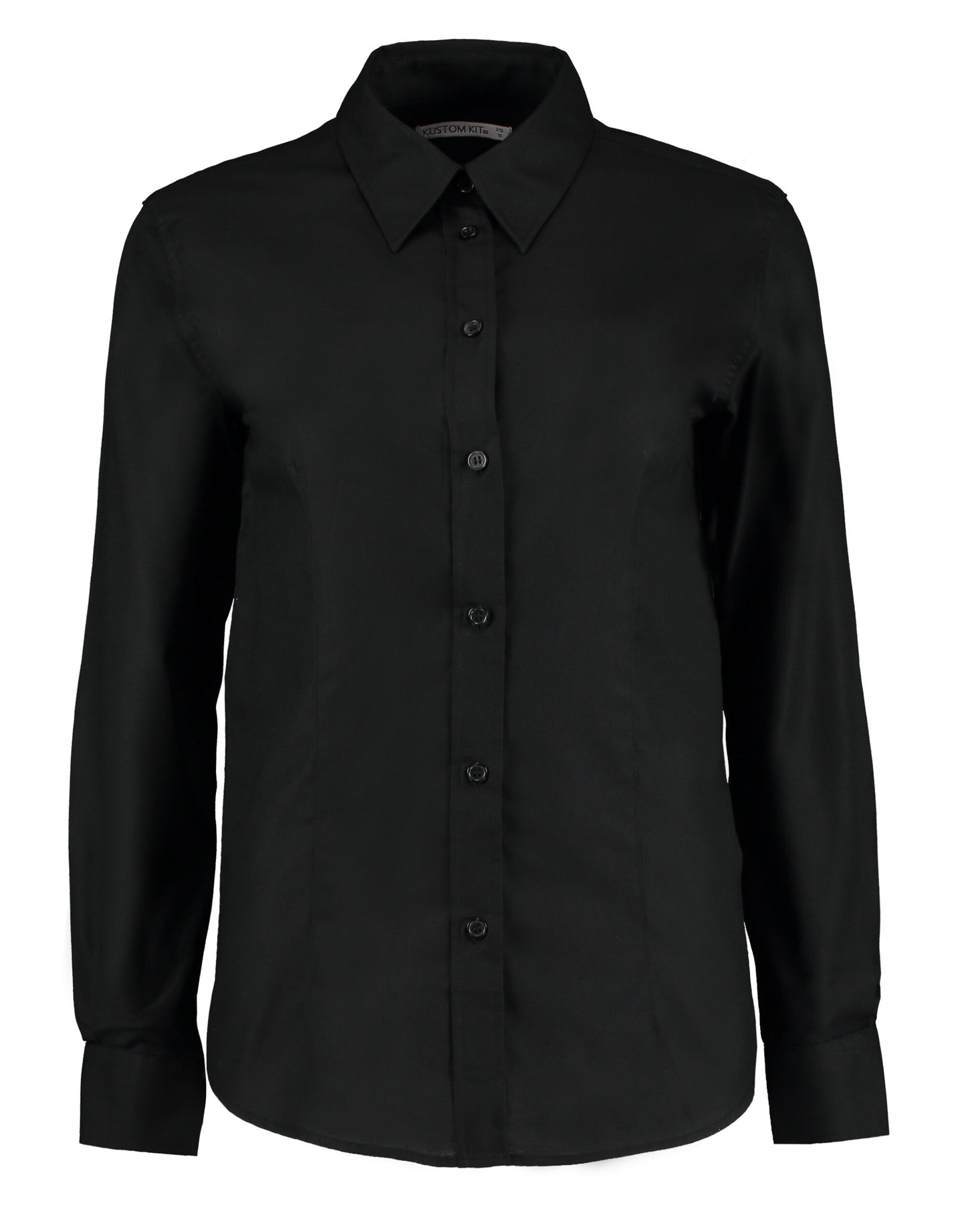 Tailored Fit Long Sleeve Workwear Oxford Shirt - Black