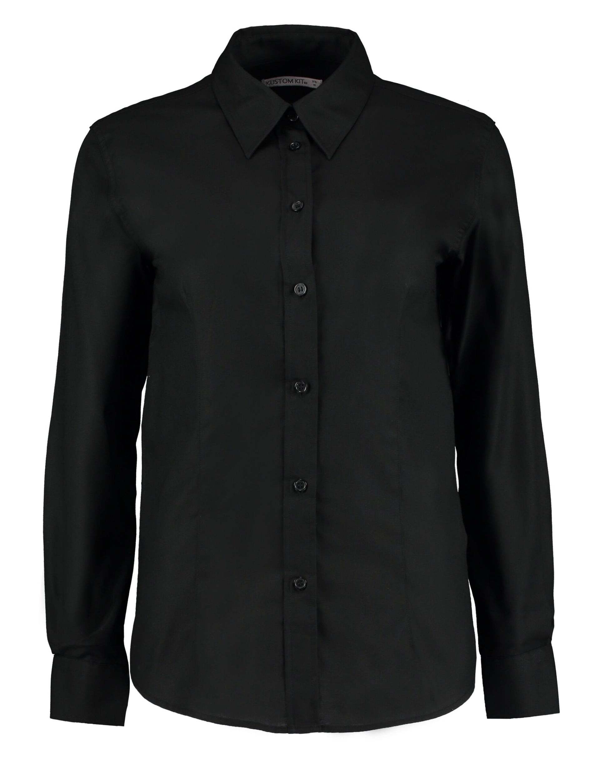 Tailored Fit Long Sleeve Workwear Oxford Shirt - Black