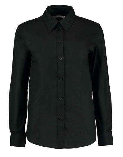 Tailored Fit Long Sleeve Workwear Oxford Shirt - Black