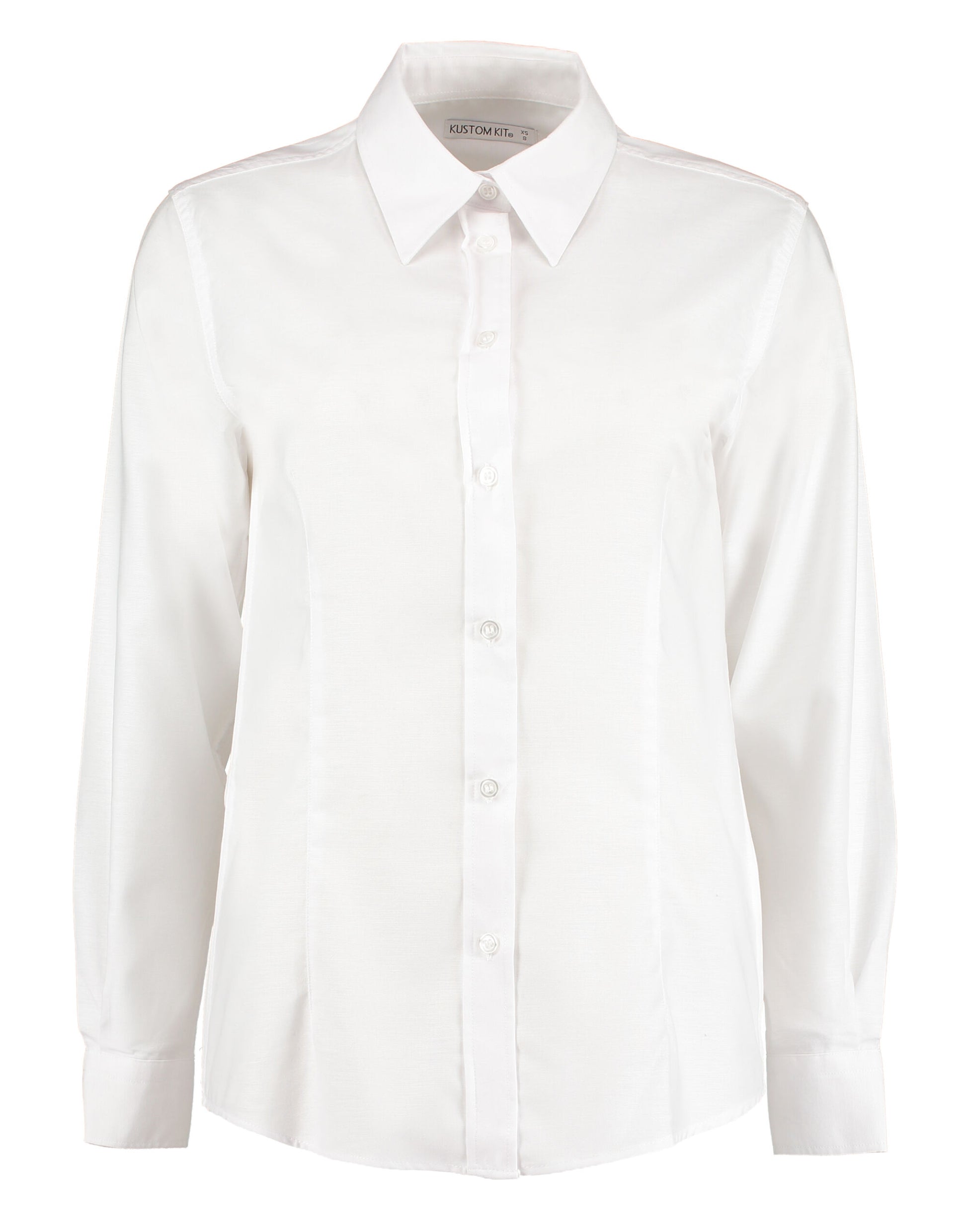 Tailored Fit Long Sleeve Workwear Oxford Shirt - White