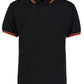 Classic Fit Tipped Collar Polo - Black/Orange