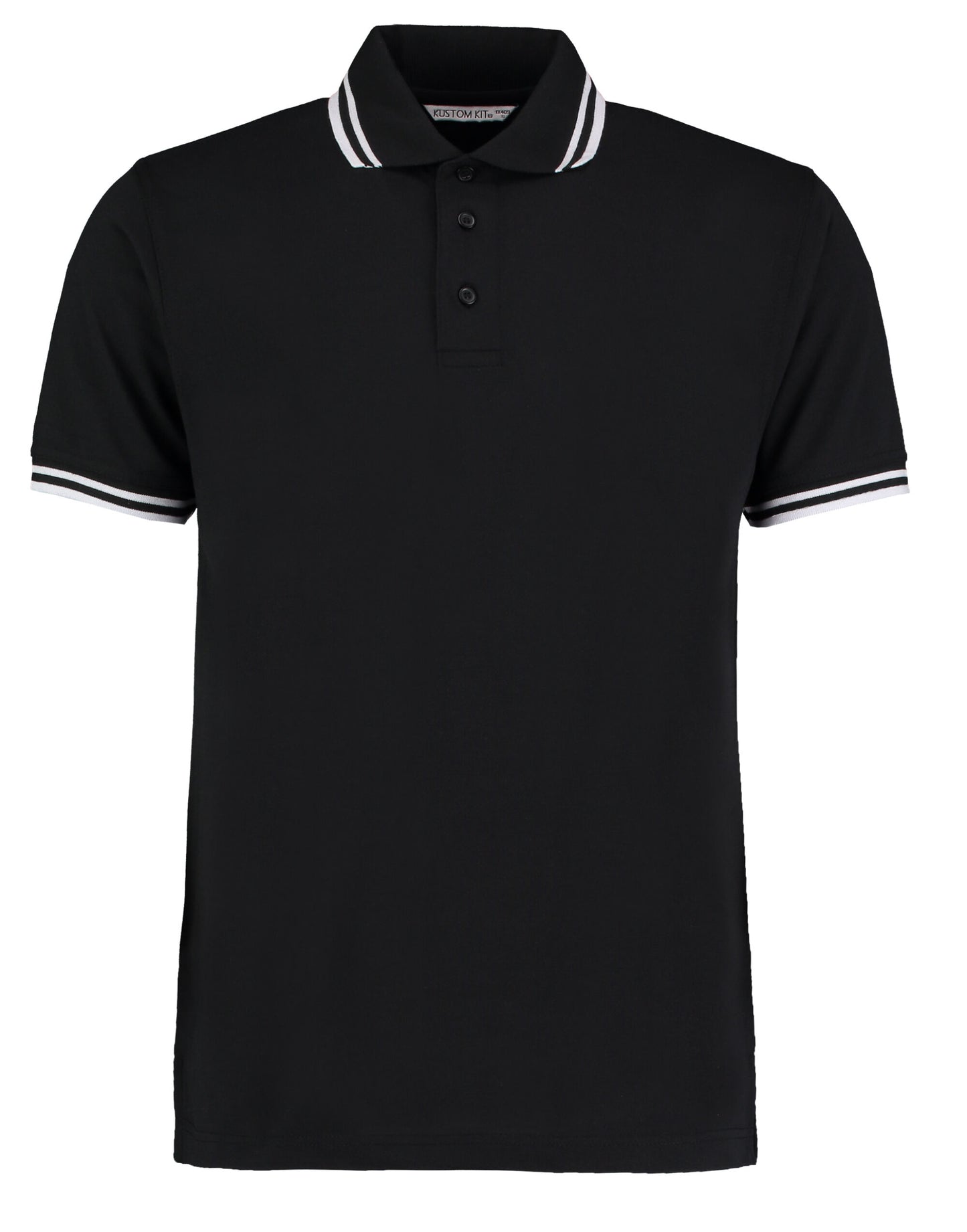 Classic Fit Tipped Collar Polo - Black/White