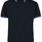 Classic Fit Tipped Collar Polo - Navy/Light Blue