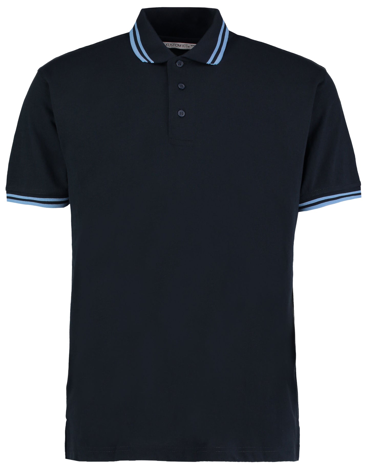 Classic Fit Tipped Collar Polo - Navy/Light Blue