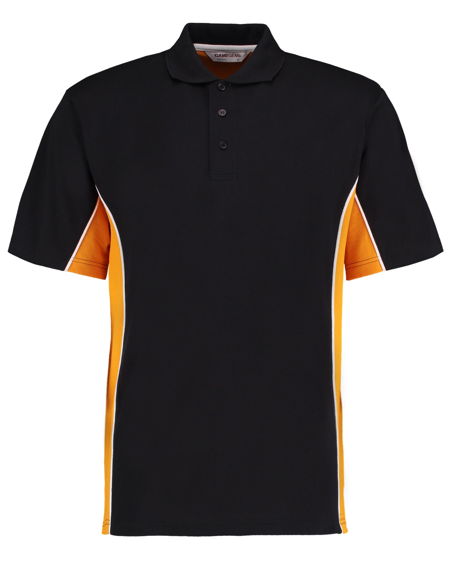 Classic Fit Track Polo - Black/Gold/White