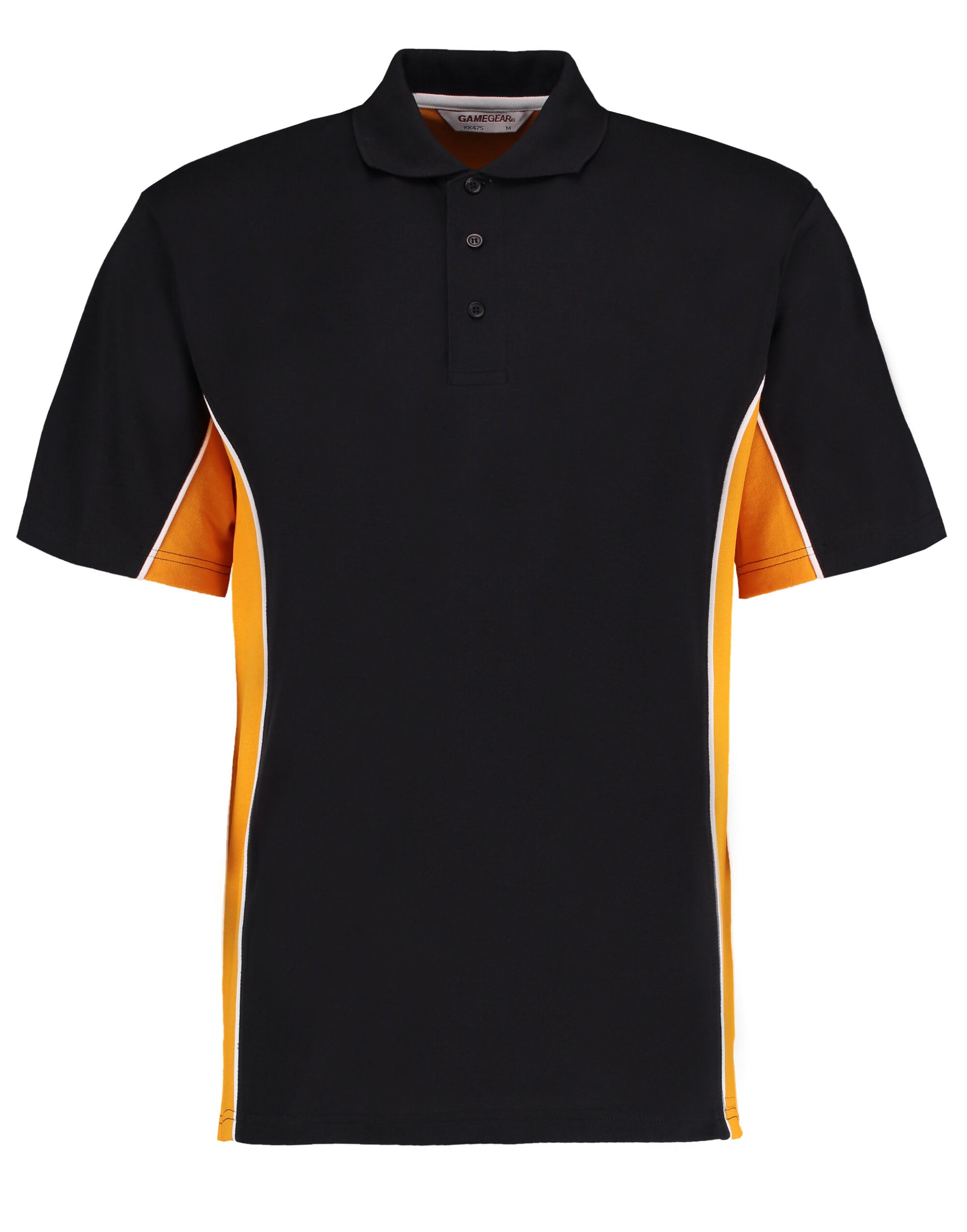 Classic Fit Track Polo - Black/Gold/White