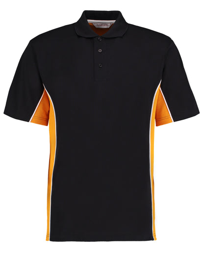 Classic Fit Track Polo - Black/Gold/White