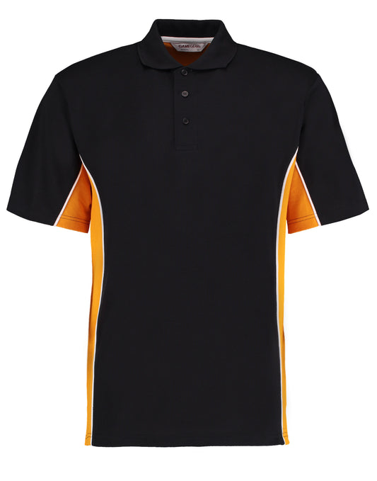 Classic Fit Track Polo - Black/Gold/White
