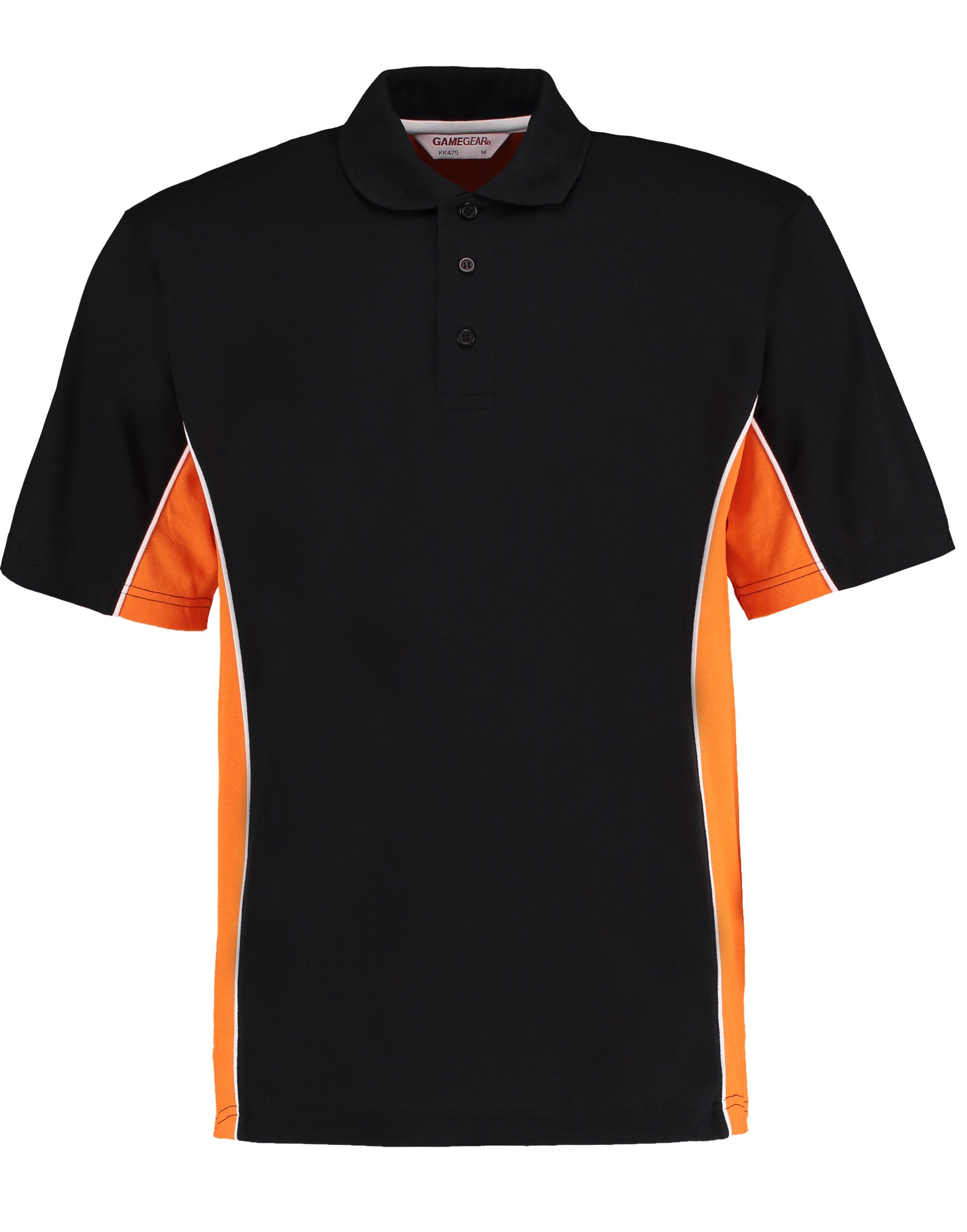 Classic Fit Track Polo - Black/Orange/White