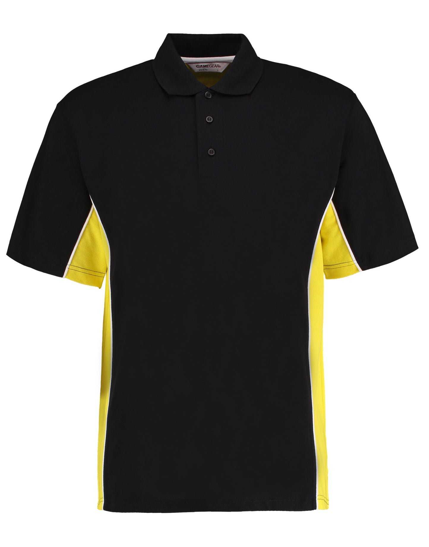 Classic Fit Track Polo - Black/Sun Yellow/White