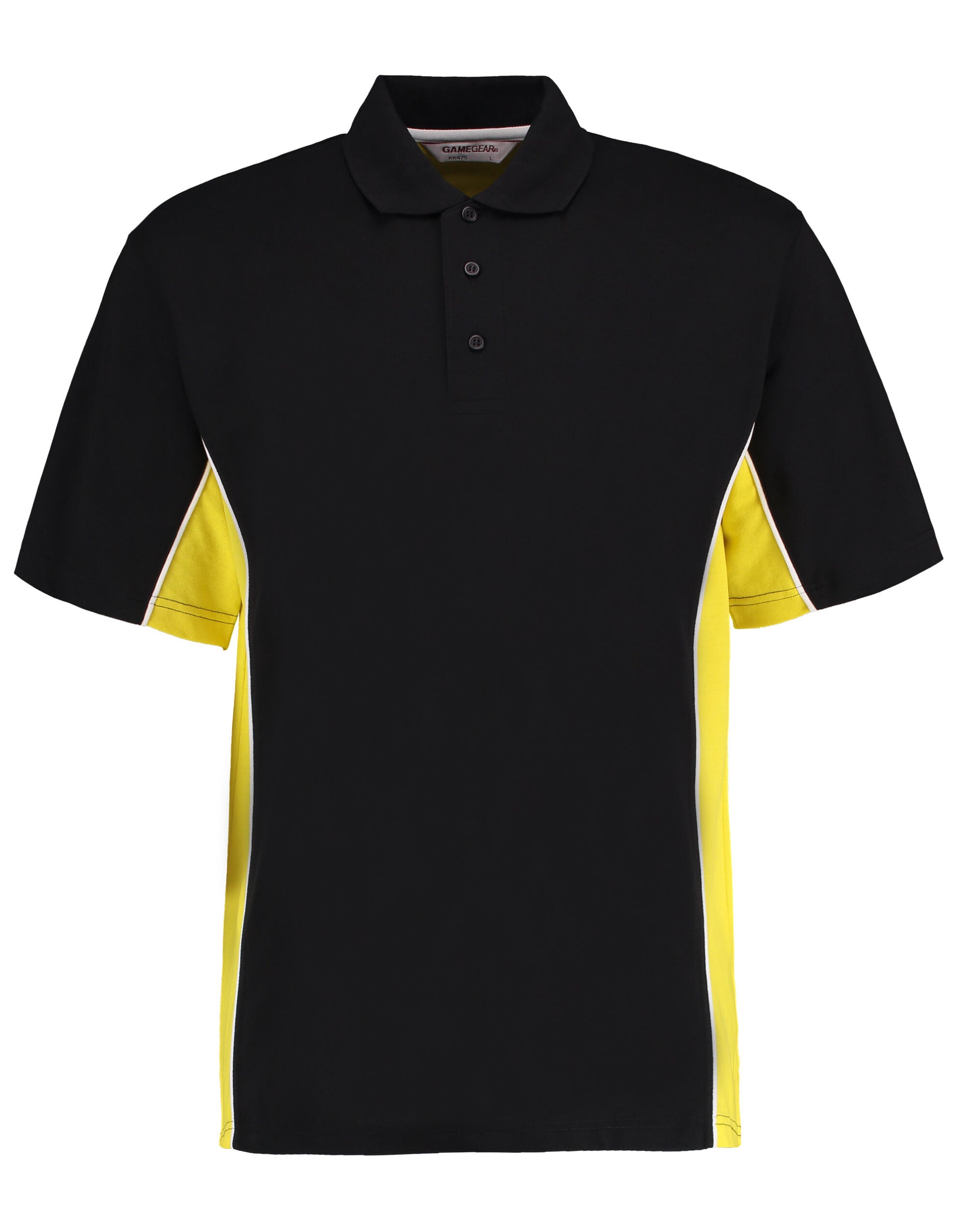 Classic Fit Track Polo - Black/Sun Yellow/White