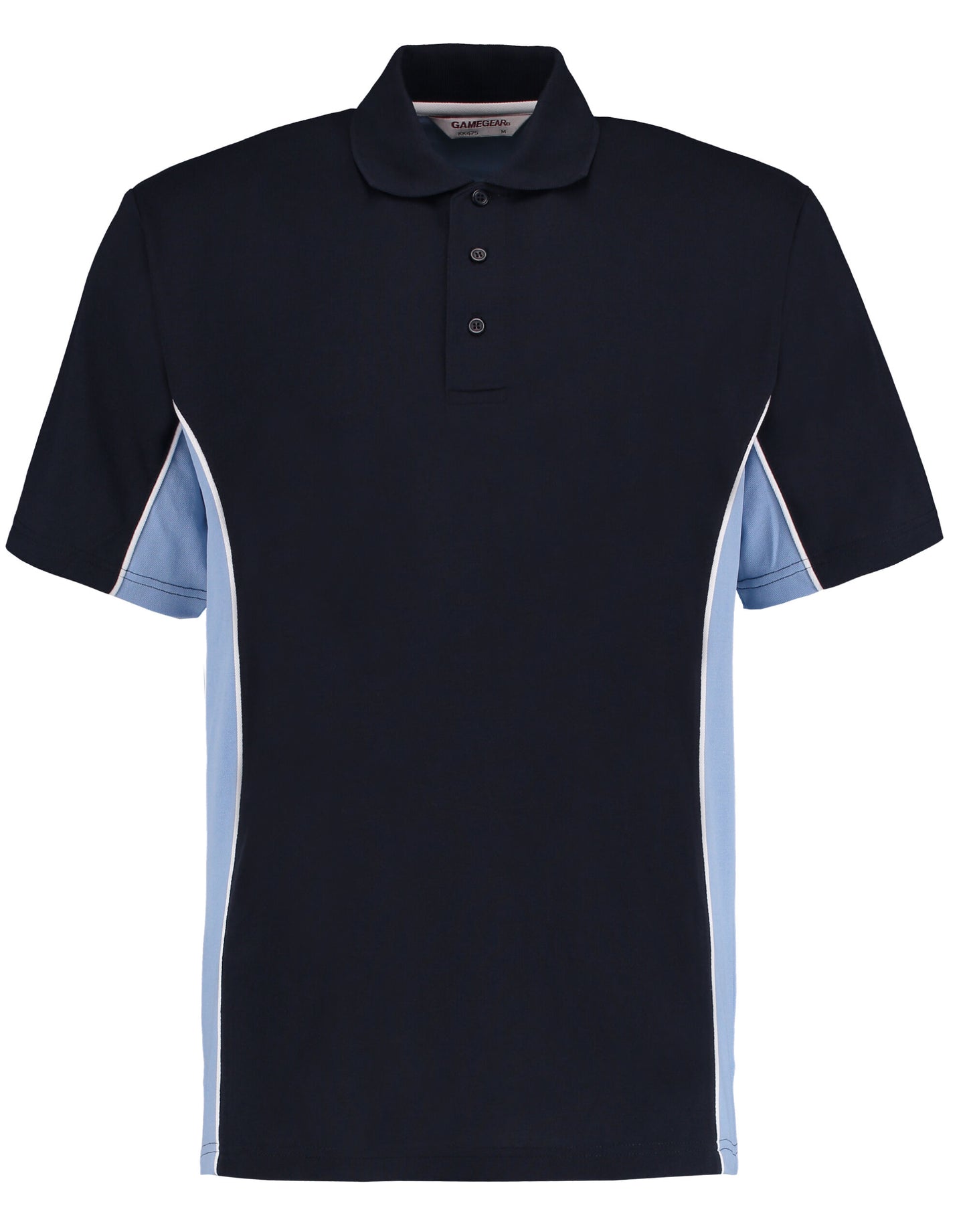 Classic Fit Track Polo - Navy/Light Blue/White