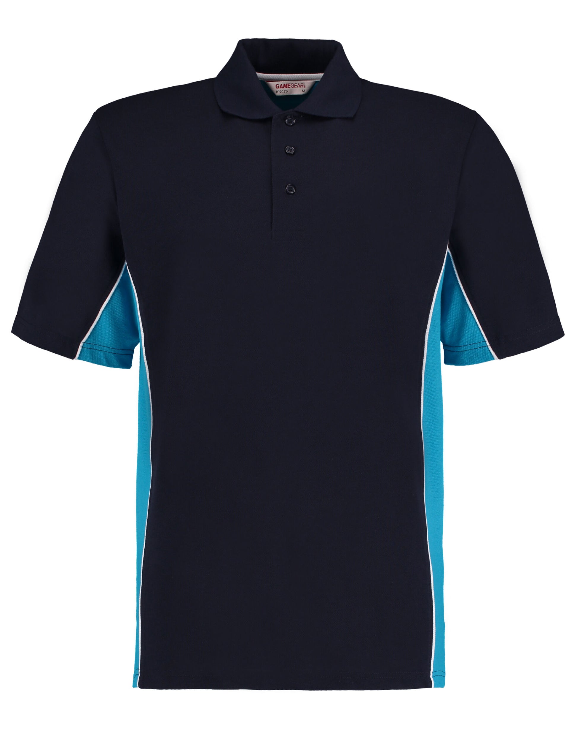 Classic Fit Track Polo - Navy/ Turqoise