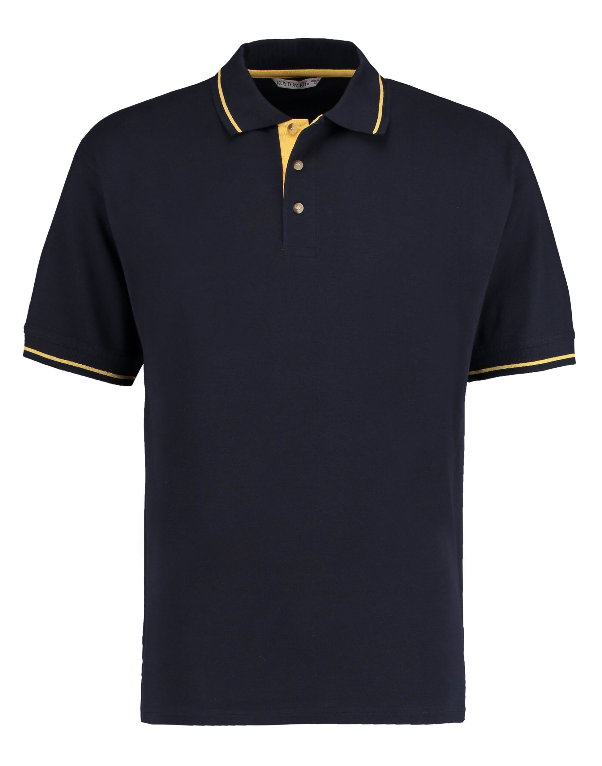Classic Fit St.Mellion Polo - Navy/Sun Yellow