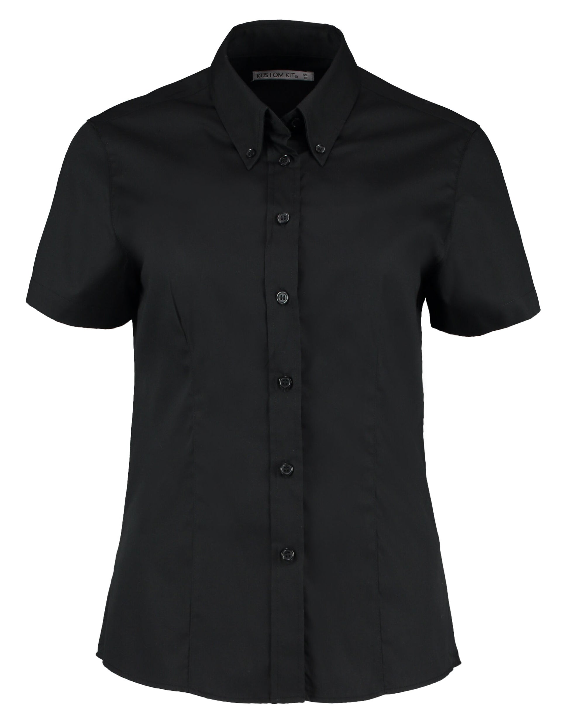 Tailored Fit Short Sleeve Premium Oxford Shirt - Black
