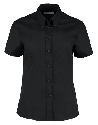 Tailored Fit Short Sleeve Premium Oxford Shirt - Black