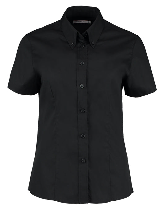 Tailored Fit Short Sleeve Premium Oxford Shirt - Black