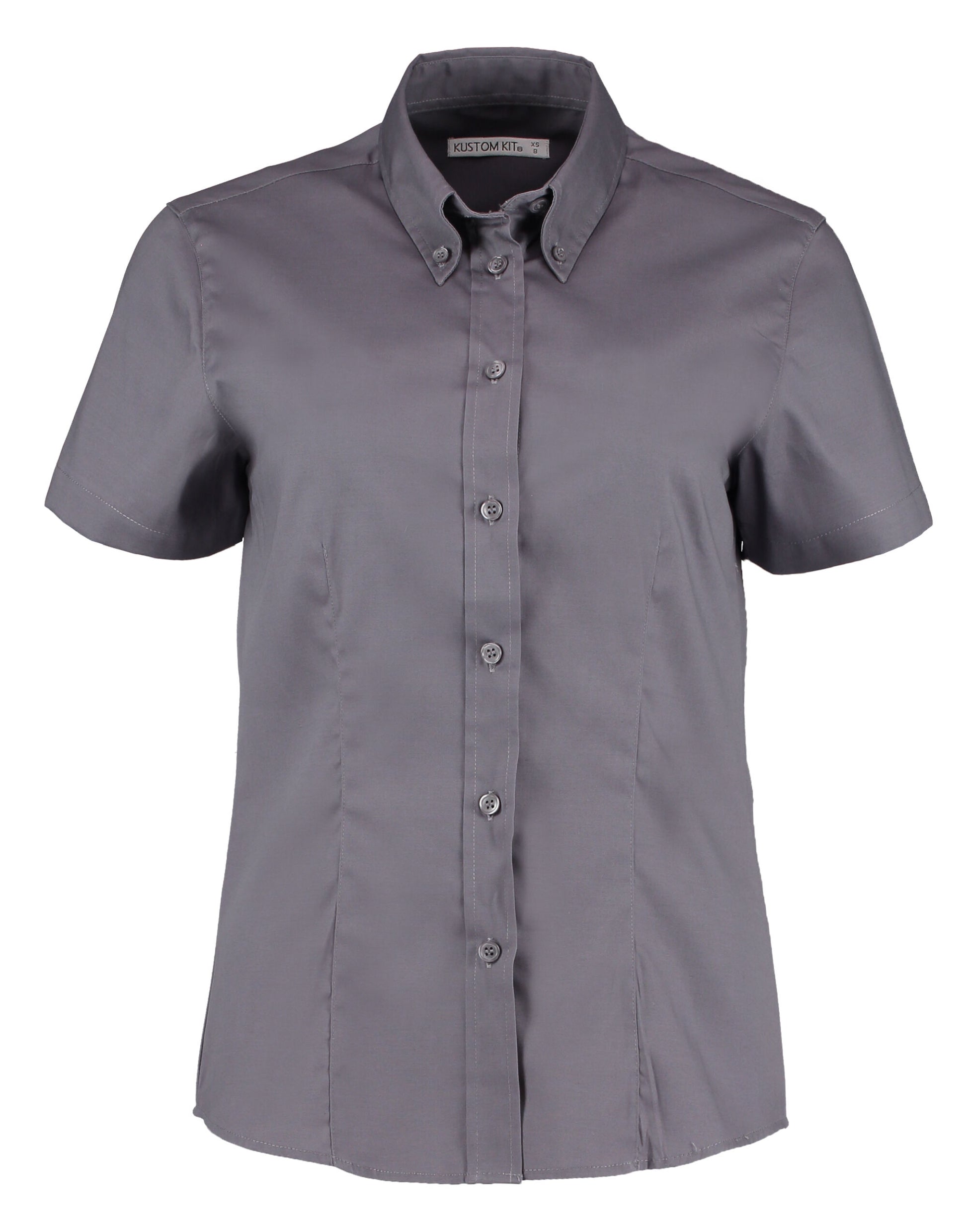 Tailored Fit Short Sleeve Premium Oxford Shirt - Charcoal